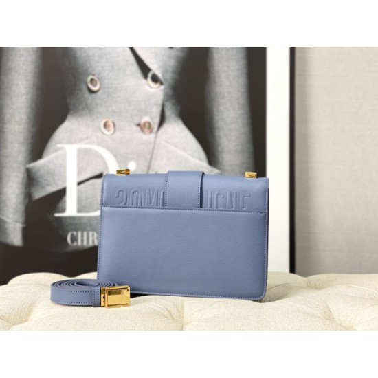 Replica Christian Dior 30 Montaigne Borsa Latte Box Pelle di vitello Blu
