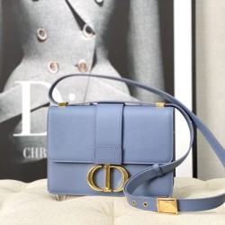 Replica Christian Dior 30 Montaigne Borsa Latte Box Pelle di vitello Blu