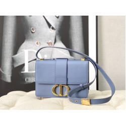 Replica Christian Dior 30 Montaigne Borsa Latte Box Pelle di vitello Blu