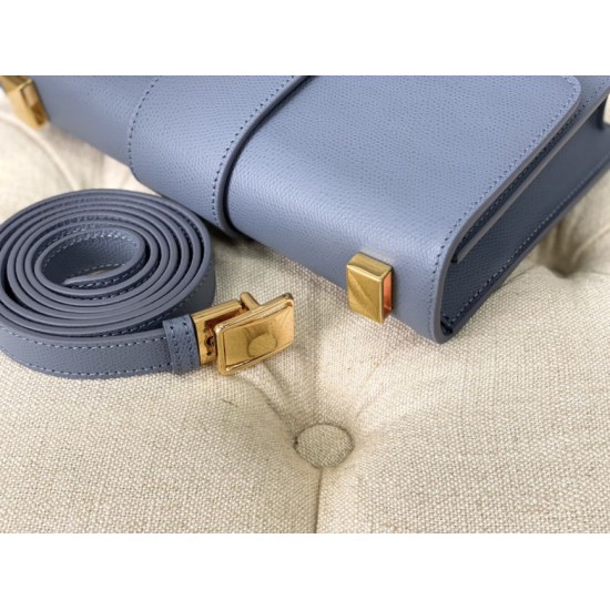Replica Christian Dior 30 Montaigne Borsa Latte Box Pelle di vitello Blu