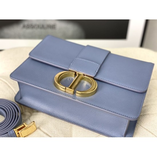 Replica Christian Dior 30 Montaigne Borsa Latte Box Pelle di vitello Blu