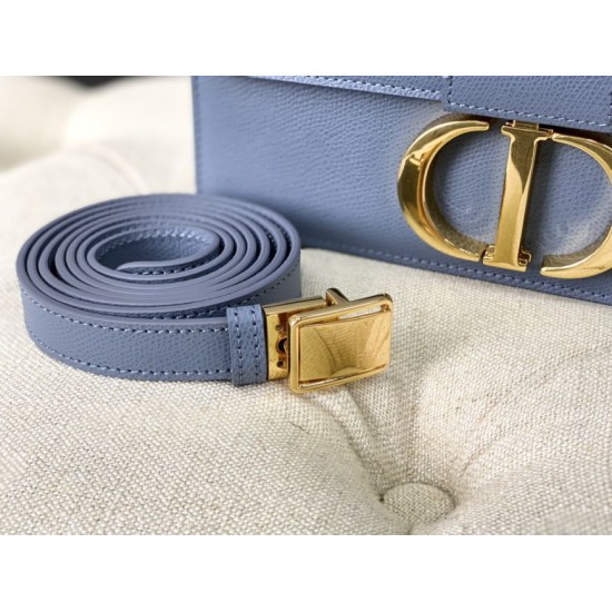 Replica Christian Dior 30 Montaigne Borsa Latte Box Pelle di vitello Blu