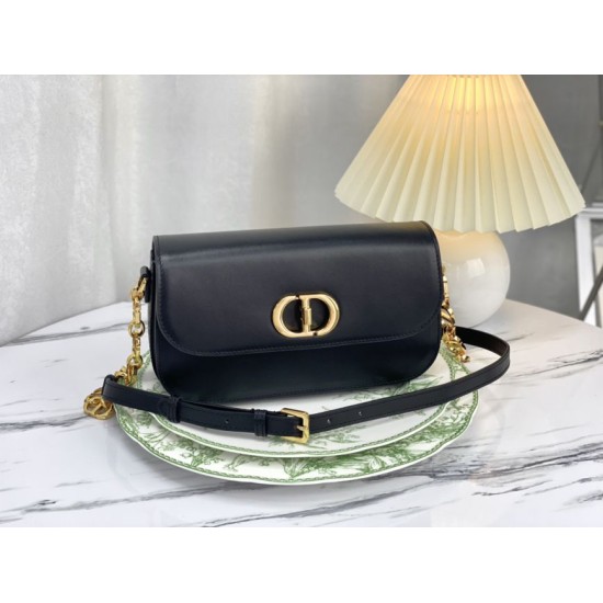 Replica Borsa Christian Dior 30 Montaigne Avenue scatola nera in pelle di vitello