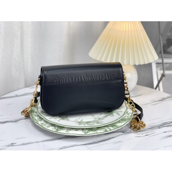 Replica Borsa Christian Dior 30 Montaigne Avenue scatola nera in pelle di vitello