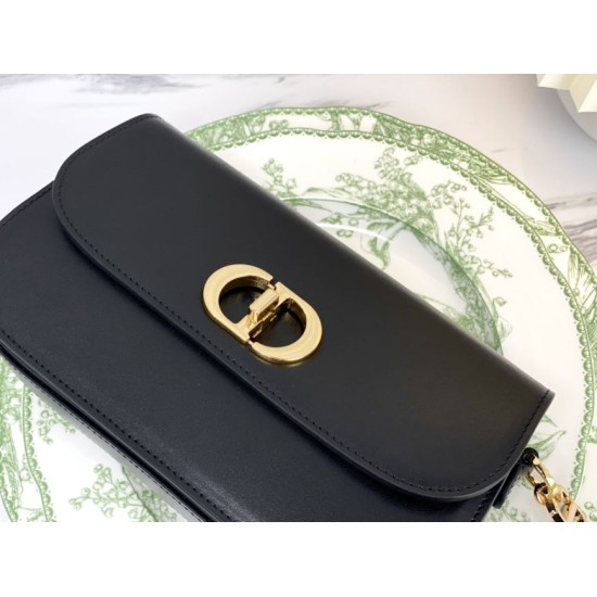 Replica Borsa Christian Dior 30 Montaigne Avenue scatola nera in pelle di vitello