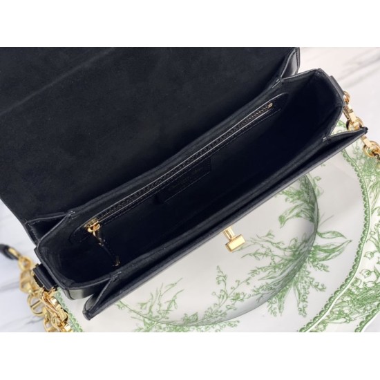 Replica Borsa Christian Dior 30 Montaigne Avenue scatola nera in pelle di vitello