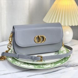 Replica Borsa Christian Dior 30 Montaigne Avenue in pelle di vitello grigia