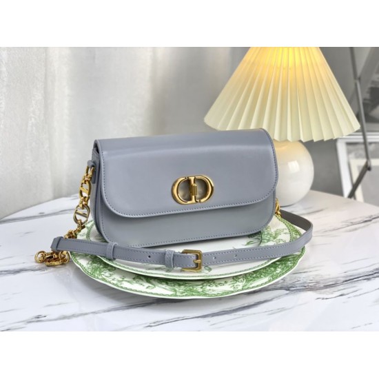 Replica Borsa Christian Dior 30 Montaigne Avenue in pelle di vitello grigia