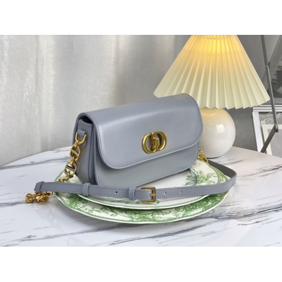 Replica Borsa Christian Dior 30 Montaigne Avenue in pelle di vitello grigia