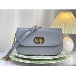 Replica Borsa Christian Dior 30 Montaigne Avenue in pelle di vitello grigia