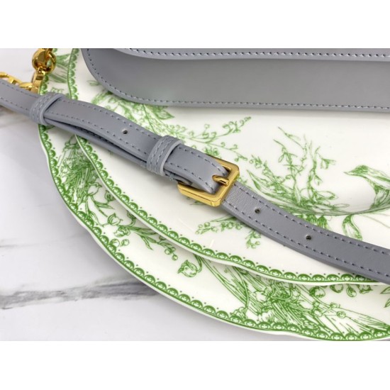 Replica Borsa Christian Dior 30 Montaigne Avenue in pelle di vitello grigia