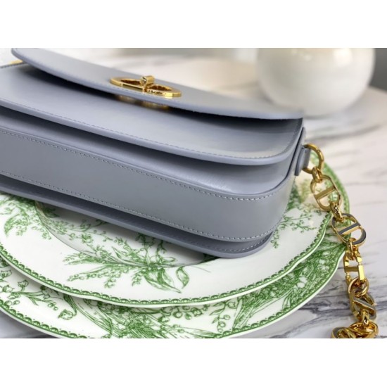 Replica Borsa Christian Dior 30 Montaigne Avenue in pelle di vitello grigia