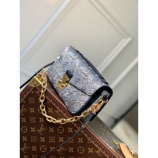 Replica Borsa Louis Vuitton LV M22834 Pochette Métis East West Blu