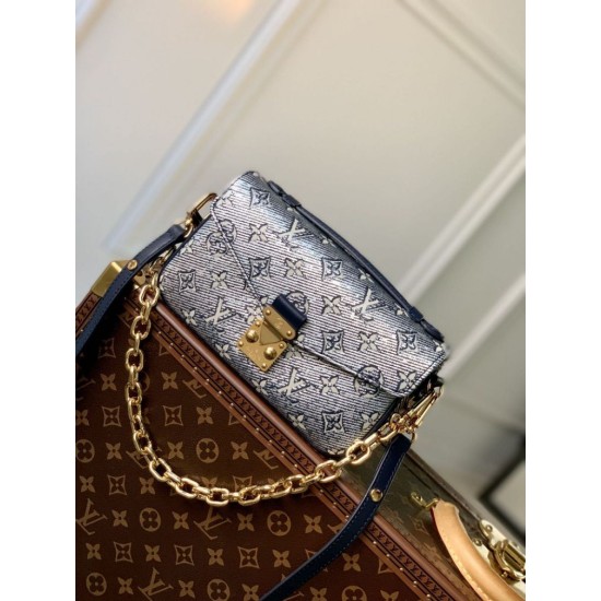 Replica Borsa Louis Vuitton LV M22834 Pochette Métis East West Blu