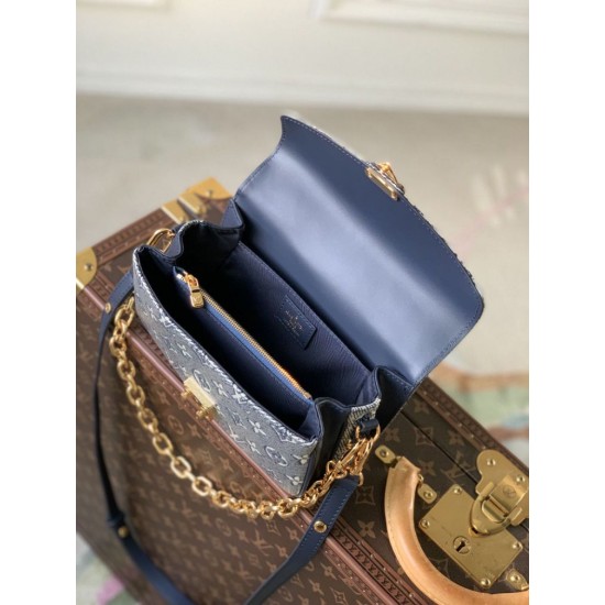 Replica Borsa Louis Vuitton LV M22834 Pochette Métis East West Blu
