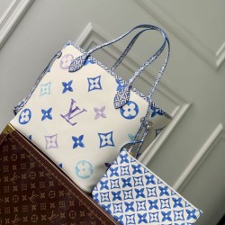 Replica Borsa tote Louis Vuitton Neverfull MM M22979 Blu