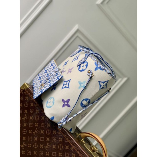 Replica Borsa tote Louis Vuitton Neverfull MM M22979 Blu