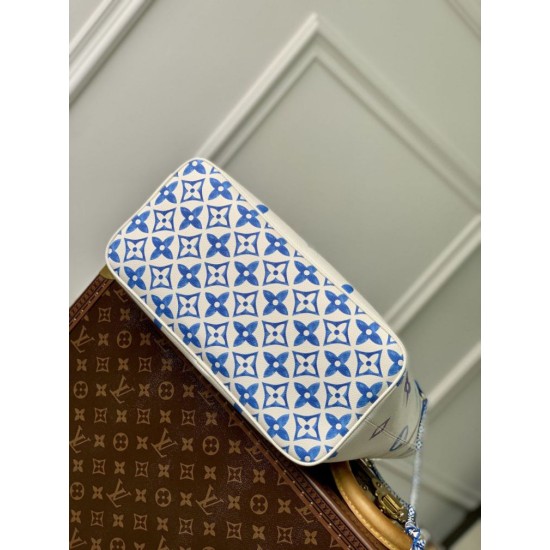 Replica Borsa tote Louis Vuitton Neverfull MM M22979 Blu