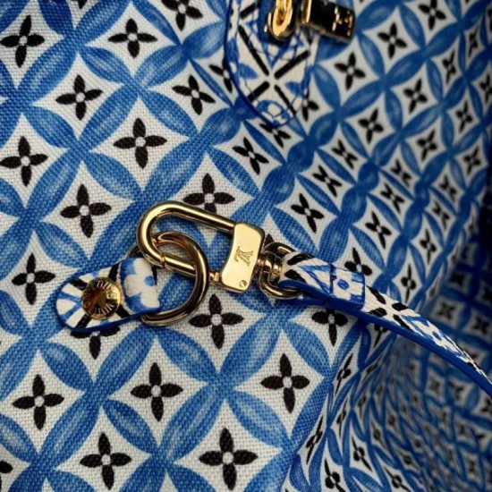 Replica Borsa tote Louis Vuitton Neverfull MM M22979 Blu