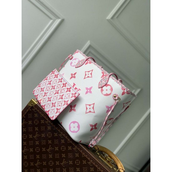Replica Borsa tote Louis Vuitton Neverfull MM M22980 Rosa