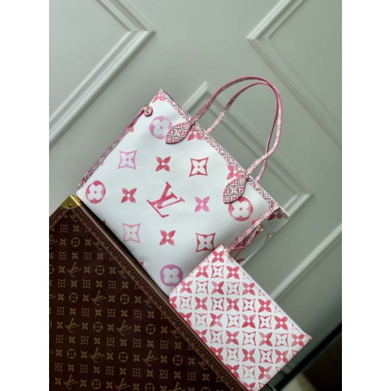 Replica Borsa tote Louis Vuitton Neverfull MM M22980 Rosa