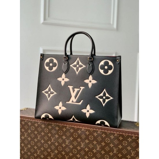 Replica Borsa tote Louis Vuitton Onthego GM M45945 Monogramma bicolore