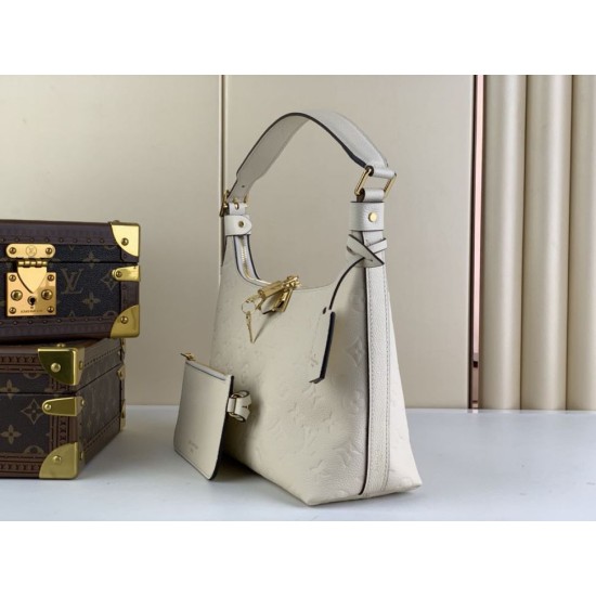 Replica Borsa Louis Vuitton Sac Sport Slouchy M46609 Monogram Empreinte Cream