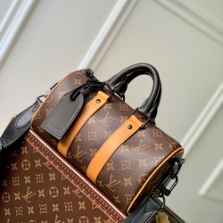 Replica Louis Vuitton M46687 LV Keepall Bandouliere 25 Tela Monogram Macassar