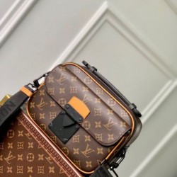 Replica Borsa a tracolla Louis Vuitton S-Lock M46688 Monogramma Macassar