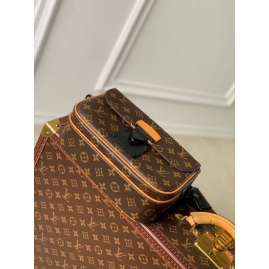 Replica Borsa a tracolla Louis Vuitton S-Lock M46688 Monogramma Macassar