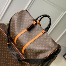 Replica Borsa da viaggio Louis Vuitton Keepall Bandouliere 45 M46703 Nonogram Macassar