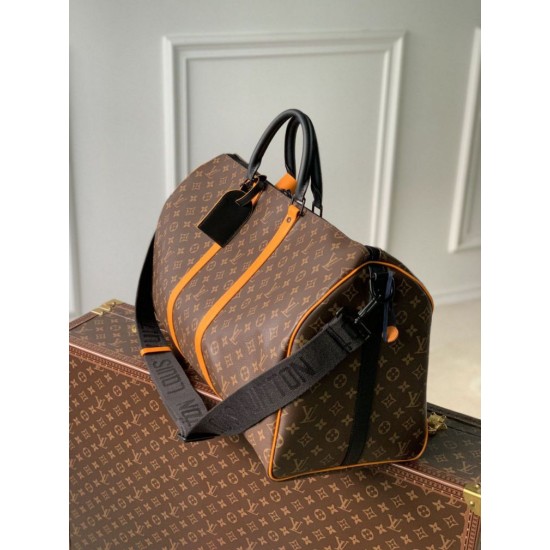 Replica Borsa da viaggio Louis Vuitton Keepall Bandouliere 45 M46703 Nonogram Macassar