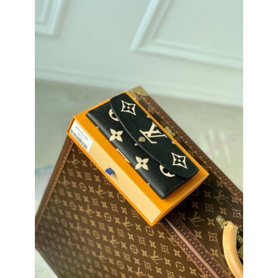 Replica Portafoglio Louis Vuitton Emilie Monogramma bicolore M82340 Nero