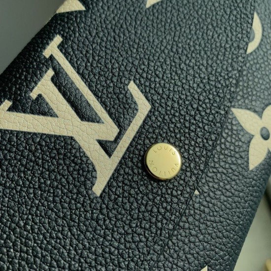 Replica Portafoglio Louis Vuitton Emilie Monogramma bicolore M82340 Nero