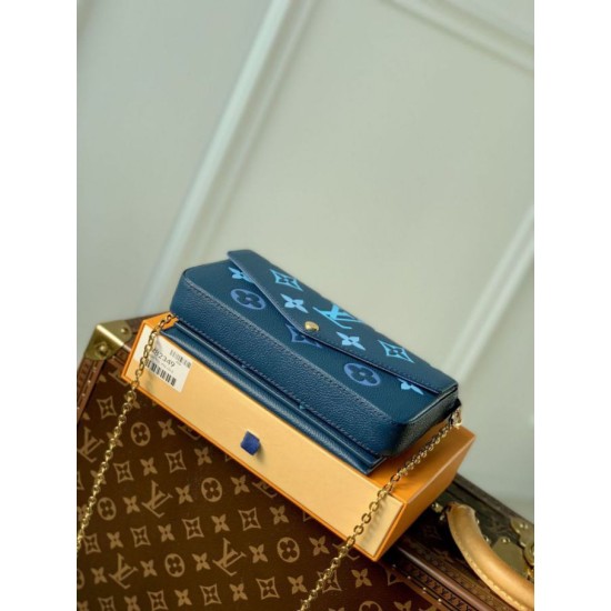 Replica Borsa a catena Louis Vuitton Félicie Pochette M82349 Blu