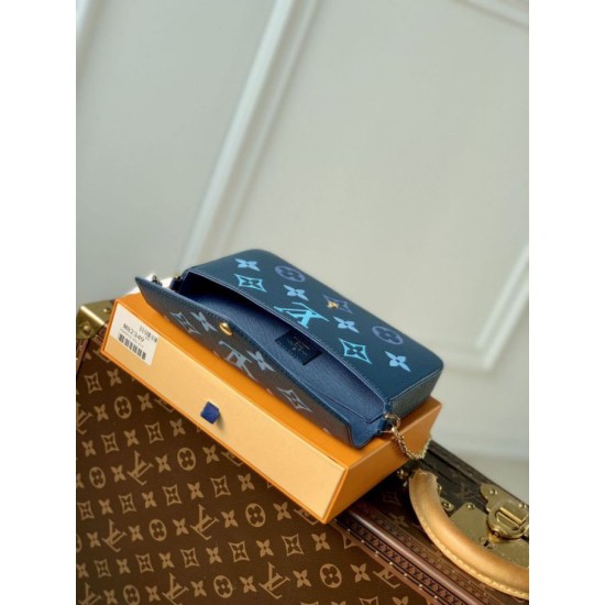 Replica Borsa a catena Louis Vuitton Félicie Pochette M82349 Blu