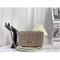 Replica Christian Dior Borsa Dior Caro media in pelle di vitello Cannage grigia