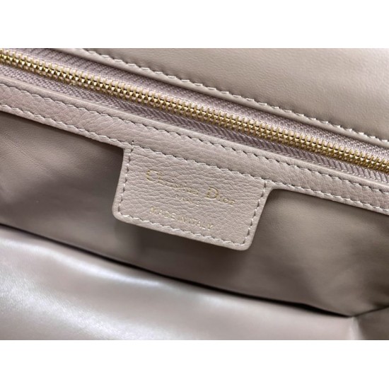 Replica Christian Dior Borsa Dior Caro media in pelle di vitello Cannage grigia