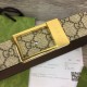 Replica Cintura Gucci GG con fibbia rettangolare 722370 35mm Marrone Oro