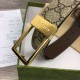 Replica Cintura Gucci GG con fibbia rettangolare 722370 35mm Marrone Oro