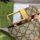 Replica Cintura Gucci GG con fibbia rettangolare 722370 35mm Marrone Oro