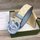 Replica Cintura larga Gucci GG Marmont 400593 40mm Azzurro