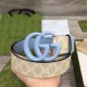 Replica Cintura larga Gucci GG Marmont 400593 40mm Azzurro