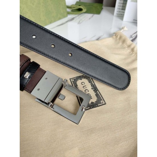 Replica Cintura reversibile Gucci con fibbia G quadrata 626974 Hardware argento