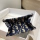 Replica Borsa per telefono Dior Mini Book Tote Ricamo Dior Oblique Blu