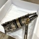 Replica Dior Mini Book Tote Borsa per cellulare Toile de Jouy Ricamo Nocciola