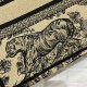 Replica Borsa tote Dior piccola a libro Toile de Jouy ricamata Marrone