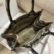 Replica Borsa tote Dior piccola a libro Toile de Jouy ricamata Marrone