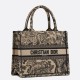 Replica Borsa tote Dior piccola a libro Toile de Jouy ricamata Marrone