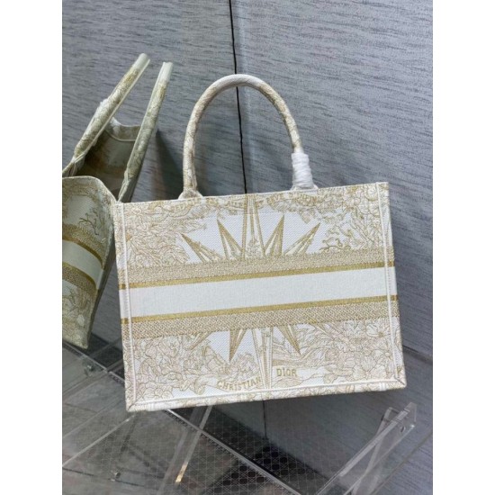 Replica Borsa tote Dior media a libro Rêve d'Infini ricamo Oro